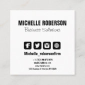 weißes Quadrat Quadratische Visitenkarte (Rückseite)