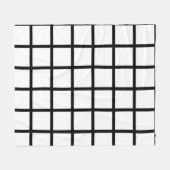 Weißes quadratisches Muster mit schwarzen Rändern Fleecedecke (Vorderseite (Horizontal))