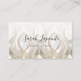 Weißes Quarz & Gold Elegantes Design Visitenkarte