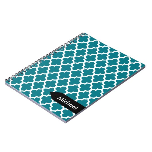 Weißes Quarzglas Nahtloses Muster Notizblock (Linke Seite)