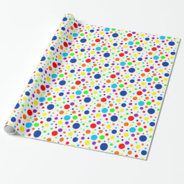 Weißes Rainbow Spots Wrapping Paper Geschenkpapier