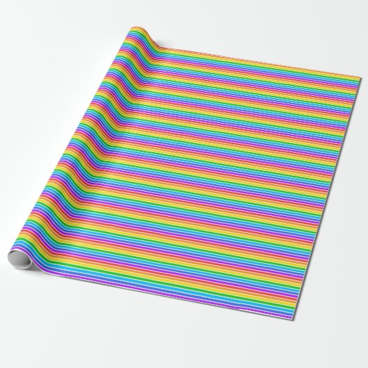 Weißes Rainbow-Wrapping-Papier Geschenkpapier (Ungerollt)