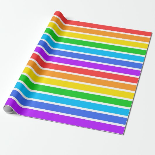 Weißes Rainbow-Wrapping-Papier Geschenkpapier (Ungerollt)