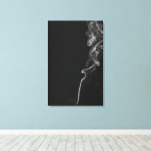 Weißes Rauch vor schwarzem Hintergrund Leinwanddruck (Insitu (Holzboden))