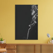 Weißes Rauch vor schwarzem Hintergrund Leinwanddruck (Insitu (Wohnzimmer))