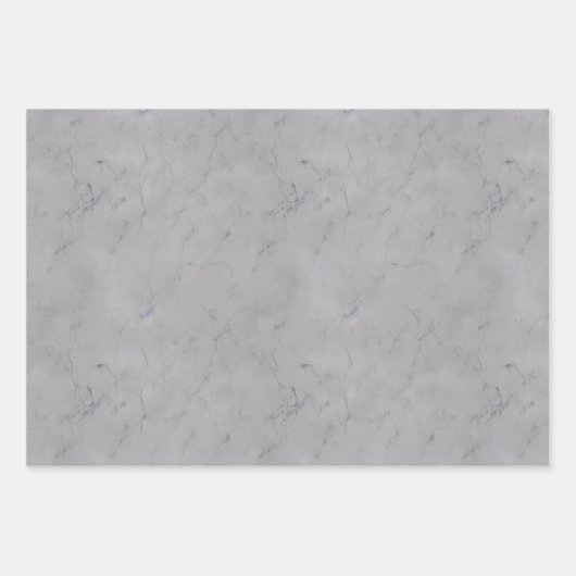 Weißes Real-Marmordesign - Einzigartig in Weiß Geschenkpapier Set (Vorderseite)