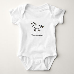 Weißes Regenbogen-Einhorn Baby Strampler
