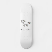 Weißes Regenbogen-Einhorn Skateboard (Vorderseite)