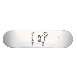 Weißes Regenbogen-Einhorn Skateboard
