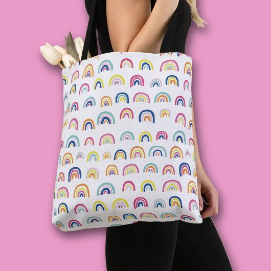 Weißes Regenbogenmuster Tasche