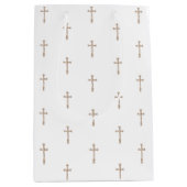 Weißes religiöses Kreuz | Mittlere Geschenktüte (Vorderseite)
