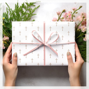 Weißes religiöses Kreuz   Seidenpapier