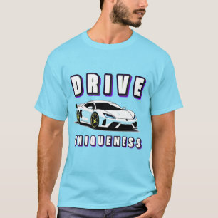 Weißes Rennwagen Neon-Akzente Geschwindigkeitskuns T-Shirt