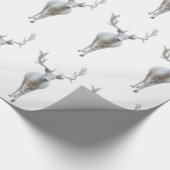 Weißes Rentierpapier Geschenkpapier (Ecke)