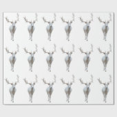 Weißes Rentierpapier Geschenkpapier (Flach)