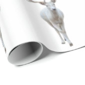 Weißes Rentierpapier Geschenkpapier (Rolleneckpunkt)