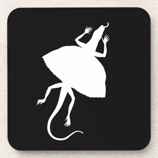 weißes Reptil Getränkeuntersetzer (Vorderseite)