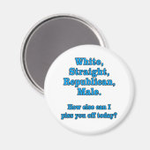 Weißes republikanisches männliches T-Shirt Magnet (Vorderseite/Rückseite)