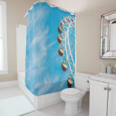 Weißes Riesenrad am Morgen unter freiem Himmel Duschvorhang (Beispiel)