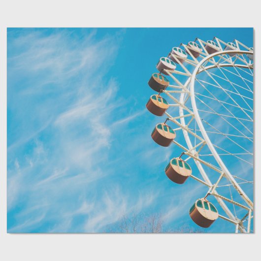 Weißes Riesenrad am Morgen unter freiem Himmel Geschenkpapier (Flach)