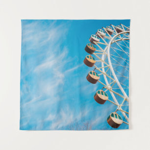 Weißes Riesenrad am Morgen unter freiem Himmel Wandteppich