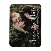 Weißes romantisches Skript-Foto Speichern Sie das Magnet (Vertikal)