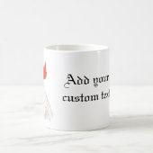 Weißes Rooster-Cockerel mit eigenem Text Kaffeetasse (Mittel)
