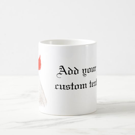 Weißes Rooster-Cockerel mit eigenem Text Kaffeetasse (Mittel)