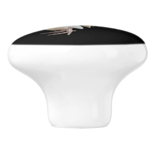 WEISSES ROOSTER* KERAMIKKNAUF (Seitenansicht)