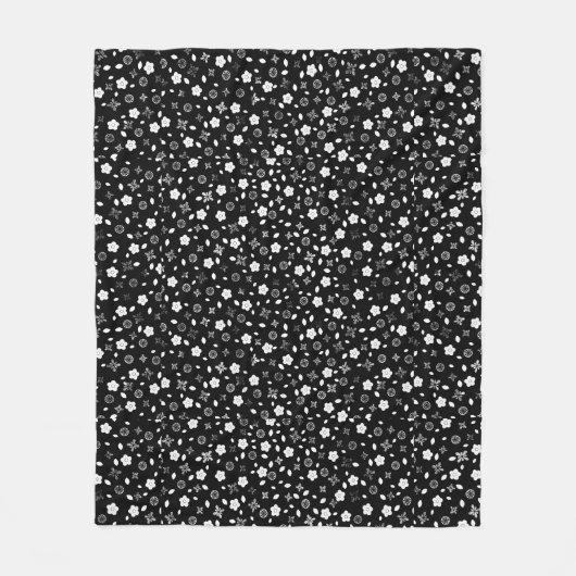 Weißes, rosa Design Fleecedecke (Vorderseite)