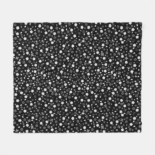 Weißes, rosa Design Fleecedecke (Vorderseite (Horizontal))