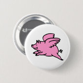 Weißes rosa Fliegen-Schwein Button (Vorne & Hinten)