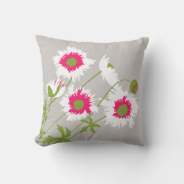 Weißes, rosa, grünes und graues Wurfskissen der Kissen