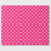 Weißes rosa Herz Valentinstag Wrapping Paper Geschenkpapier (Flach)