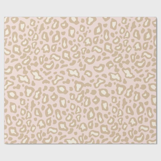 Weißes rosa Leopardenpapier Geschenkpapier (Flach)