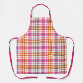 Weißes Rosa Oranges Karo Tartan Design Schürze (Vorderseite)