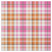 Weißes Rosa Oranges Karo Tartan Design Stoff (Muster)