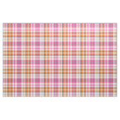 Weißes Rosa Oranges Karo Tartan Design Stoff (Fat Quarter (45,7 x 55,9 cm))