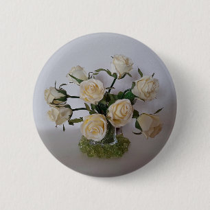 WEISSES ROSE ABZEICHEN BUTTON