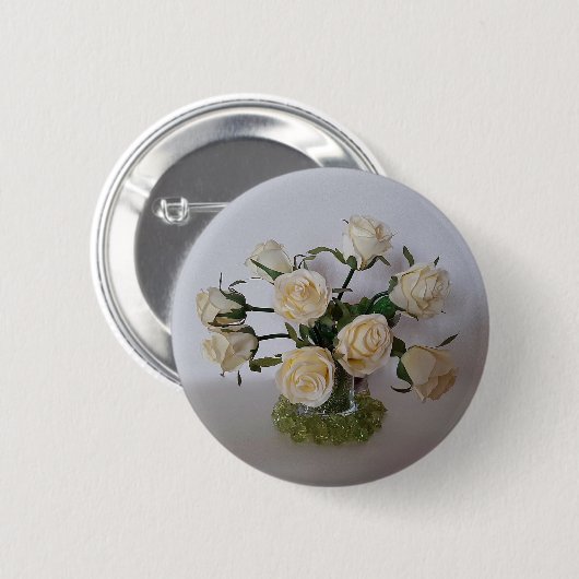 WEISSES ROSE ABZEICHEN BUTTON (Vorne & Hinten)