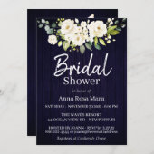 *~* Weißes Rose Brautparty Rustikal Einladung (Vorne/Hinten)