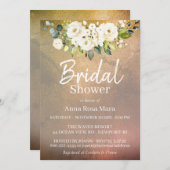 *~* Weißes Rose Gold Brautparty Einladung (Vorne/Hinten)