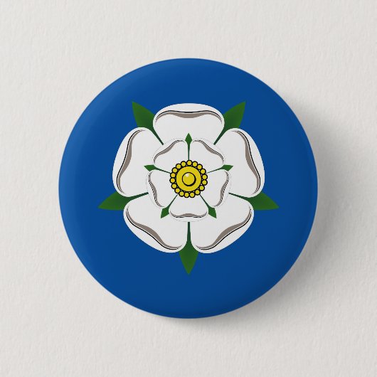 Weißes Rosen-Abzeichen Yorkshires Button (Vorderseite)