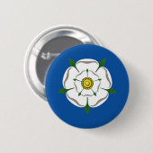 Weißes Rosen-Abzeichen Yorkshires Button (Vorne & Hinten)