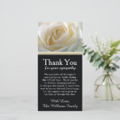 Weißes Rosen-Trauerfall-Beileid danken Ihnen Dankeskarte (Stehend Vorderseite)