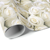 Weißes Rosen-Verpackungs-Papier Geschenkpapier (Rolleneckpunkt)