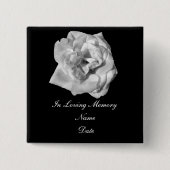 Weißes Rosengedächtnis-Button Button (Vorderseite)