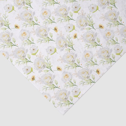 Weißes Roses-Gewebe Seidenpapier (Ausschnitt)