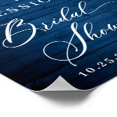 Weißes Roses Laternenblau Brautparty Poster (Ecke)