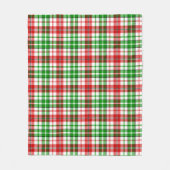 Weißes Rot Grün Kariertes Tartan Design  Fleecedecke (Vorderseite)